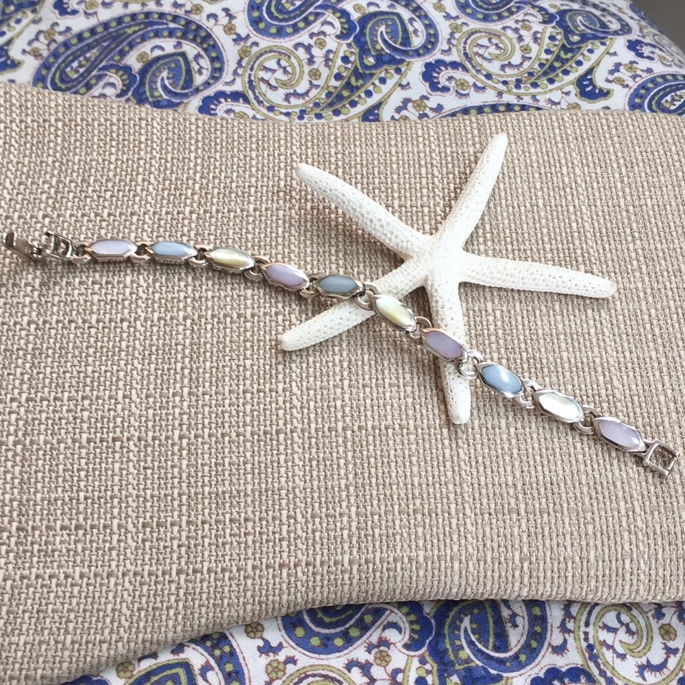 925 Silver & Mother of Pearl Chunky Link Bracelet